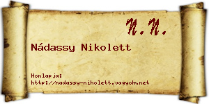 Nádassy Nikolett névjegykártya