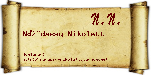 Nádassy Nikolett névjegykártya